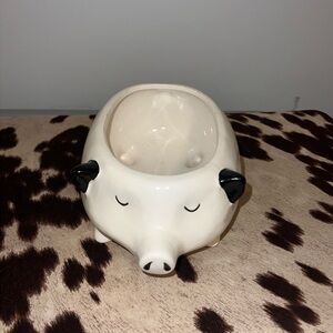 Cute White Pig Planter